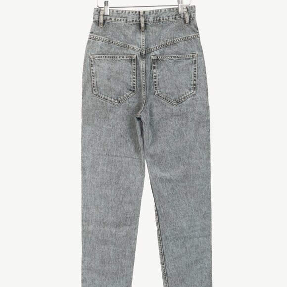 Isabel Marant Etoile Henoya Grey Acid-Wash High-Rise Slim-Leg Jeans - Picture 3 of 12